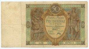 50 zlotys 1929, série B.B., variété plus rare