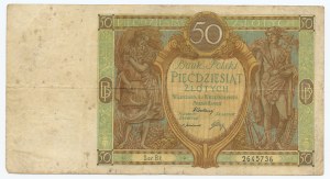 50 zlotys 1929, série B.Ł., variété plus rare