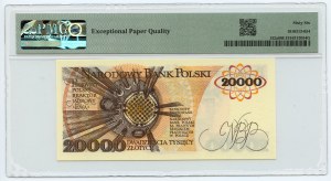 20.000 zl 1989, série AN, Maria Skłodowska-Curie, PMG 66 EPQ