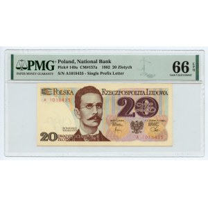 20 gold 1982, Romuald Traugutt, series A, PMG 66 EPQ