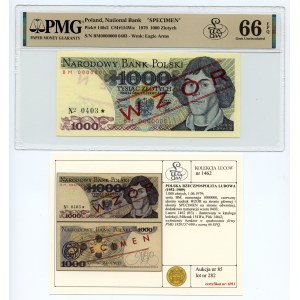 1.000 złotych 1979, seria BM 0000000, No 0403, WZÓR/SPECIMEN, Ilustrowany w katalogu Kolekcji LUCOW