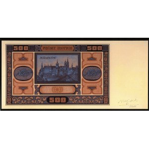 500 Zloty 1962 autographed by Andrzej Heidrich - reverse side of the DESIGN, LARGE FORMAT