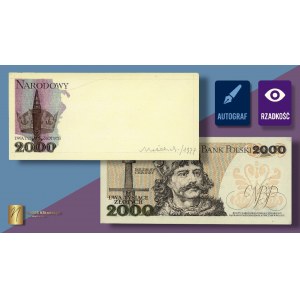 FRAGMENT 2.000 złotych (1976-1982) z autografem Andrzeja Heidricha - WYDRUK projektu