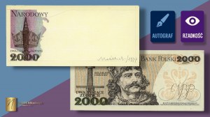 FRAGMENT 2.000 złotych (1976-1982) z autografem Andrzeja Heidricha - WYDRUK projektu