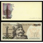 FRAGMENT 2.000 złotych (1976-1982) z autografem Andrzeja Heidricha - WYDRUK projektu