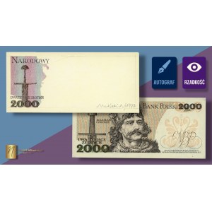 FRAGMENT 2.000 złotych (1976-1982) z autografem Andrzeja Heidricha - WYDRUK projektu