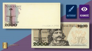 FRAGMENT 2.000 złotych (1976-1982) z autografem Andrzeja Heidricha - WYDRUK projektu
