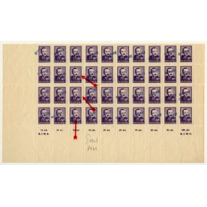 Stamp set - Boleslaw Bierut 10 zloty 1948 - no groszy stamp + PPF stamp on the back