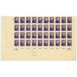 Stamp set - Boleslaw Bierut 10 zloty 1948 - no groszy stamp + PPF stamp on the back