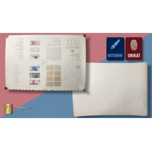 UNIKAT - Sheet - Proof print of the catalog of Polish banknotes - collector's version autographed by Czesław Miłczak