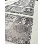 Arkusz banknotów 20 złotych 1940 - okupacja niemiecka, Bank Emisyjny w Polsce, emisja 1940
