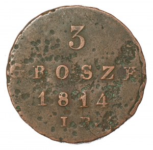 Ducato di Varsavia, 3 centesimi 1814 IB