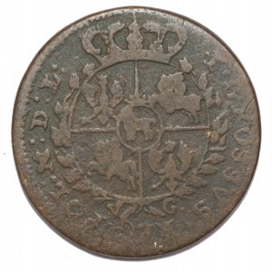 Poniatowski, Grosz 1765 - inicjały V-G