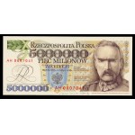 REPLIKA 5.000.000 złotych 1995, seria AH wraz z autografem projektanta Andrzeja Heidricha.