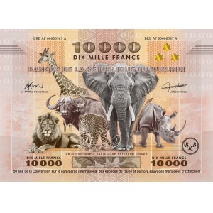 BURUNDI, 10.000 franków 2025, Największy banknot na Świecie