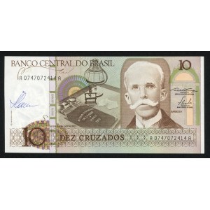 BRAZIL, 10 cruzados 1986, autograph of designer Czeslaw Slania on obverse