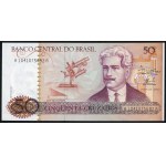 BRAZIL, 50 cruzados 1986, designer's autograph ONLY name of Czeslaw Slania on reverse side