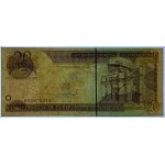DOMINIKANA, 20 pesos 2003, autograph of designer Czeslaw Slania on the reverse side