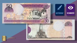 DOMINIKANA, 50 pesos 2003, autographe du dessinateur Czesław Słani au verso.