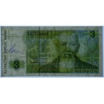 KAZAKHSTAN, 3 tenge 1993, designer Czeslaw Slania's autograph on the reverse side