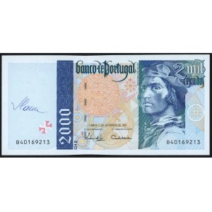 PORTUGAL, 2,000 escudos 1997, autograph of designer Czeslaw Slania on obverse
