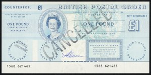 GREAT BRITAIN, postal order for £1 (pound) with designer Czeslaw Slania's autograph on the obverse