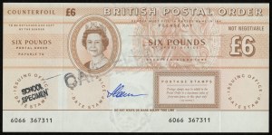 GREAT BRITAIN, postal order for £6 (pounds) with designer Czeslaw Slania's autograph on the obverse