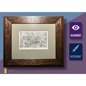Czeslaw Slania, Battle of Grunwald, Steel engraving with designer's autograph