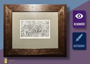 Czeslaw Slania, Battle of Grunwald, Steel engraving with designer's autograph