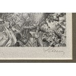 Czeslaw Slania, Battle of Grunwald, Steel engraving with designer's autograph
