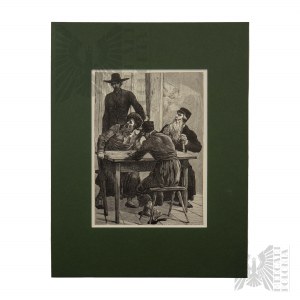 Elwiro ANDRIOLLI (1836-1893) - Drzeworyt z cyklu Meir Ezofowicz, 1888