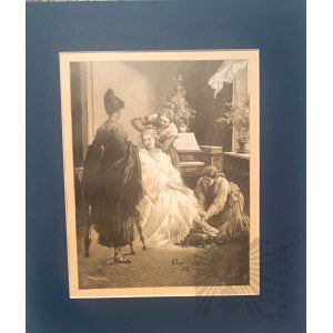Elwiro ANDRIOLLI (1836-1893), Toaleta Zosi, Z Cyklu Ilustracji do „Pana Tadeusza”, 1882
