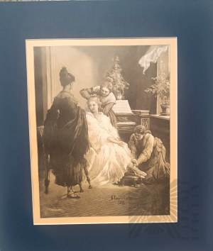 Elwiro ANDRIOLLI (1836-1893), Toaleta Zosi, Z Cyklu Ilustracji do „Pana Tadeusza”, 1882