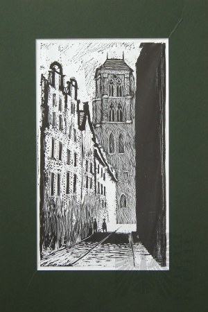 Zdzisław KRÓL (1921-2002), Gdańsk, Widok na Bazylikę Mariacką