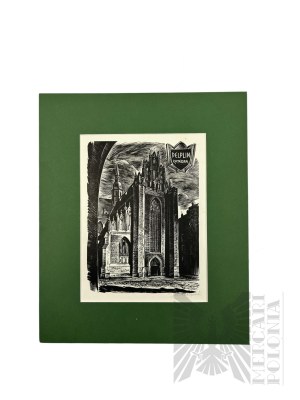 Stanisław RACZYŃSKI (1903-1982), Pelpin - Cathedral, woodcut from the series 