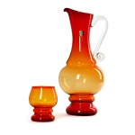 Ludwik FIEDOROWICZ (b. 1948), Decorative jug and 1 glass
