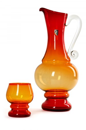 Ludwik FIEDOROWICZ (b. 1948), Decorative jug and 1 glass