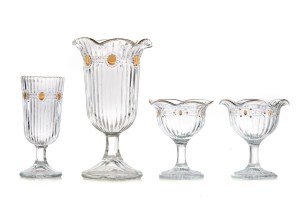 Set of four gilded cups