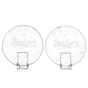 Ensemble de deux plateaux de Noël modèle n° 19-548/1