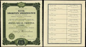 Polsko, akcie na jméno za 500 zlotých, 1929, Varšava