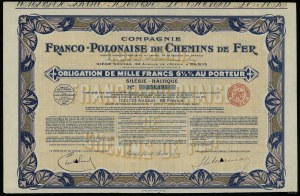 Republic of Poland (1918-1939), bearer bond for 6 1/2 % of the value of 1,000 francs, 10.08.1931, Paris