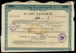 Polsko, sada: 2 x 4% zástavní list, 25.11.1935, Varšava
