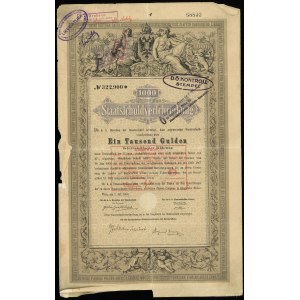 Austria, obligacja rządowa na 1.000 guldenów, 1.07.1868, Wiedeń