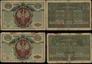 Poland, set: 2 x 50 Polish marks, 9.12.1916