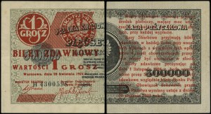 Polska, bilet zdawkowy - 1 grosz, 28.04.1924