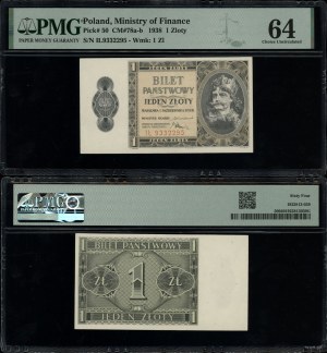 Poland, 1 zloty, 1.10.1938