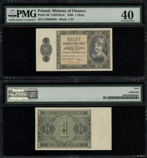Poland, 1 zloty, 1.10.1938
