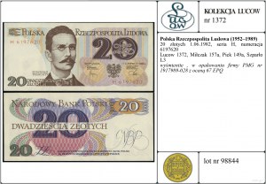 Polsko, 20 zlotých, 1.06.1982