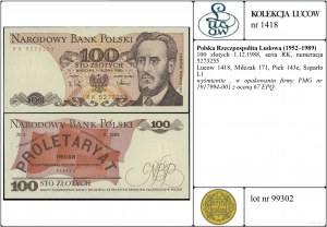 Poland, 100 zloty, 1.12.1988