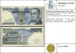 Polsko, 100 000 PLN, 1.02.1990
